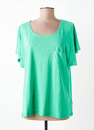 Tricou croială dreaptă mâneci scurte verde JULIE GUERLANDE femeie