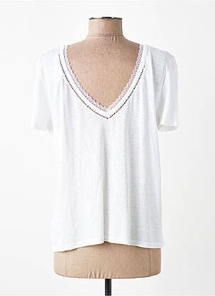 Tricou elasticitate mâneci scurte alb JULIE GUERLANDE femeie