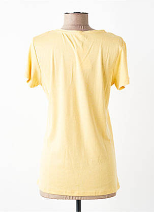 Tricou guler în v mâneci scurte galben C'EST BEAU LA VIE femeie