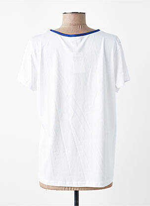 Tricou serigrafie mâneci scurte alb C'EST BEAU LA VIE femeie