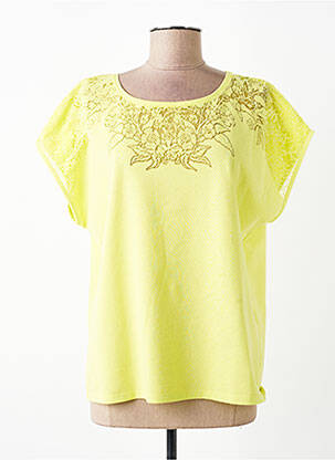 Tricou croială dreaptă mâneci scurte galben JULIE GUERLANDE femeie