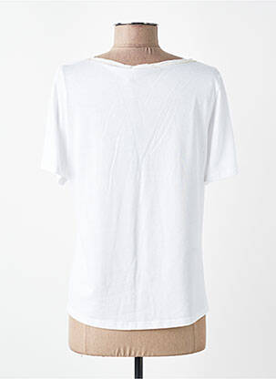 Tricou guler în v mâneci scurte alb DEVERNOIS femeie