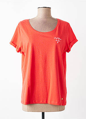 Tricou elasticitate mâneci scurte portocaliu C'EST BEAU LA VIE femme
