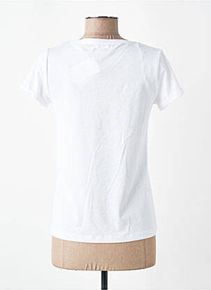 Tricou serigrafie mâneci scurte alb C'EST BEAU LA VIE femeie