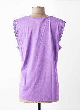 Tricou guler în v mâneci scurte violet JULIE GUERLANDE femeie