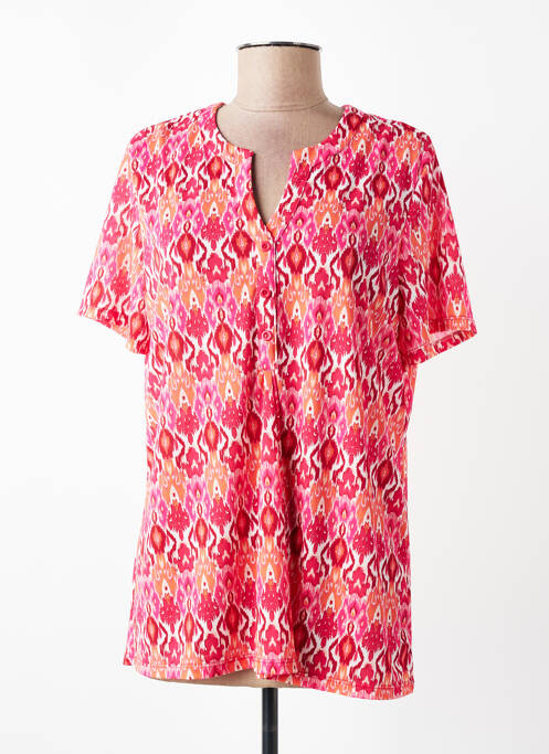 Tricou imprimeu fantezie mâneci scurte portocaliu JULIE GUERLANDE femme