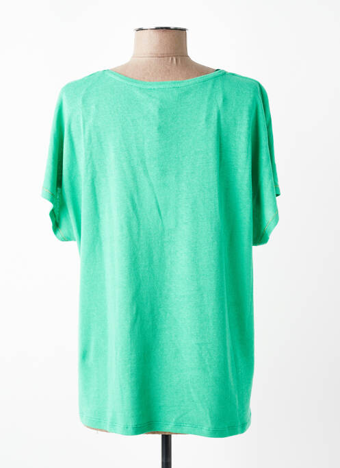 Tricou croială dreaptă mâneci scurte verde JULIE GUERLANDE femme