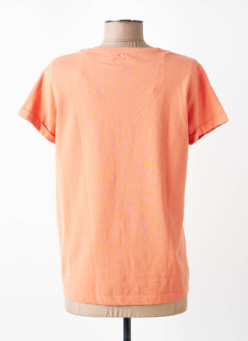 Tricou serigrafie mâneci scurte portocaliu C'EST BEAU LA VIE femme