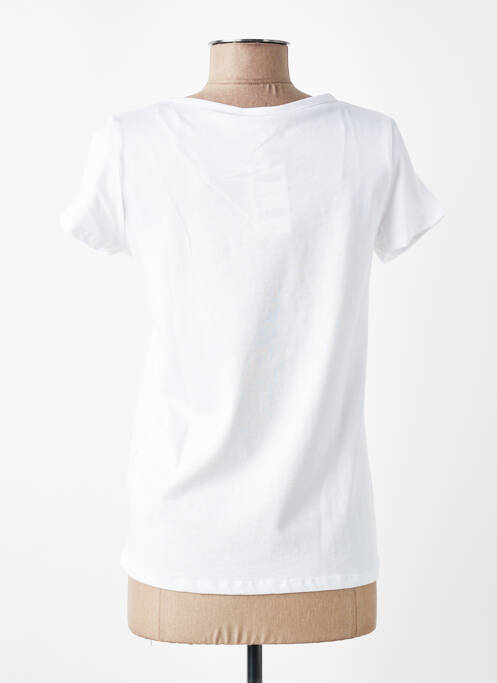 Tricou serigrafie mâneci scurte alb C'EST BEAU LA VIE femme