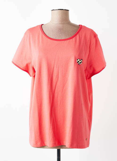 Tricou croială dreaptă mâneci scurte portocaliu C'EST BEAU LA VIE femme