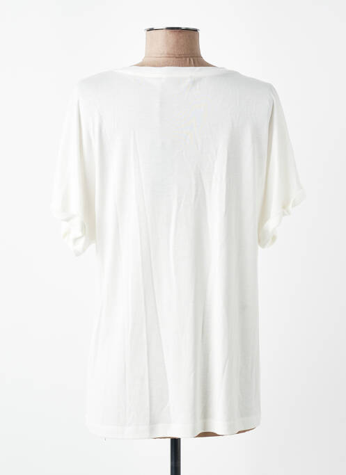 Tricou guler în v mâneci scurte bej DEVERNOIS femme