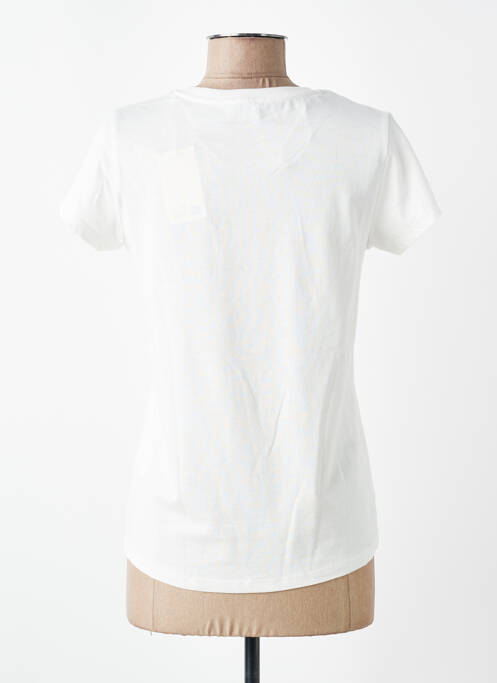 Tricou serigrafie mâneci scurte bej C'EST BEAU LA VIE femme