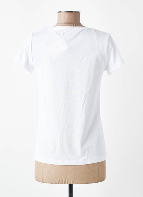 Tricou serigrafie mâneci scurte alb C'EST BEAU LA VIE femme