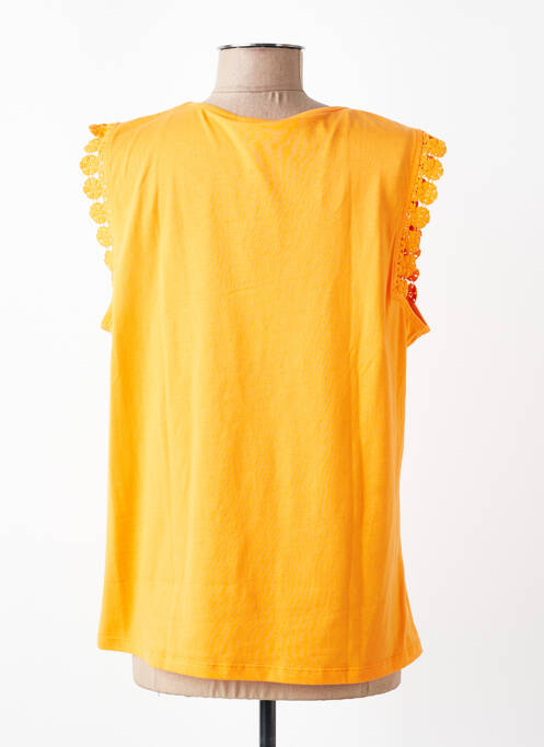 Tricou guler în v mâneci scurte portocaliu JULIE GUERLANDE femme