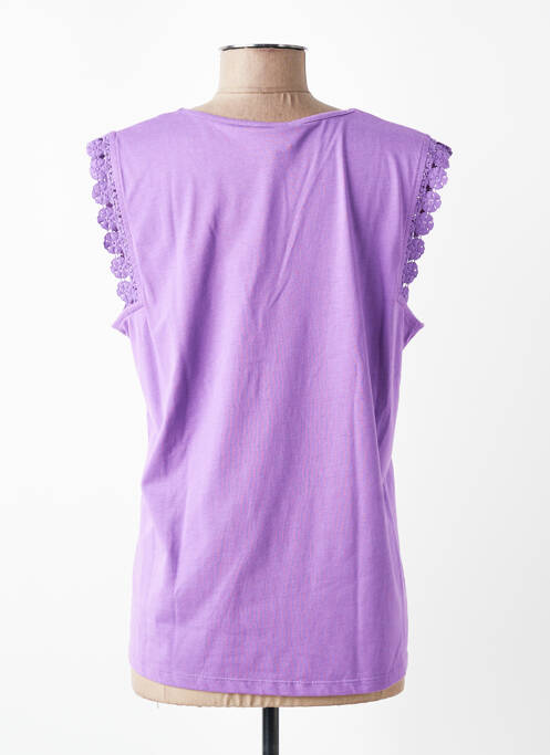 Tricou guler în v mâneci scurte violet JULIE GUERLANDE femme