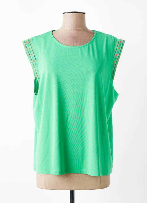 Tricou elasticitate mâneci scurte verde JULIE GUERLANDE femme