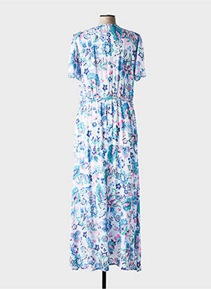 Rochie lungă mâneci scurte mâneci scurte albastru C'EST BEAU LA VIE femeie
