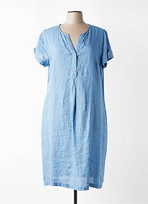 Rochie midi mâneci scurte mâneci scurte albastru DEVERNOIS femme