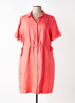 Rochie midi mâneci scurte mâneci scurte portocalie JULIE GUERLANDE femeie