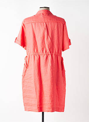 Rochie midi mâneci scurte mâneci scurte portocalie JULIE GUERLANDE femeie