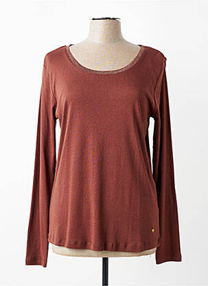 Tricou mâneci lungi mâneci lungi maro C'EST BEAU LA VIE femme