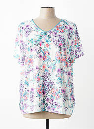 Tricou guler în v mâneci scurte albastru JULIE GUERLANDE femme