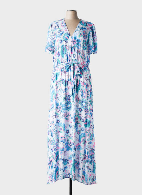 Rochie lungă mâneci scurte mâneci scurte albastru C'EST BEAU LA VIE femme
