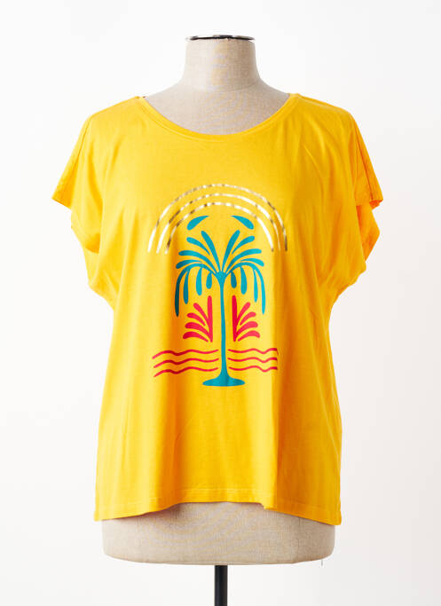 Tricou serigrafie mâneci scurte portocaliu JULIE GUERLANDE femme