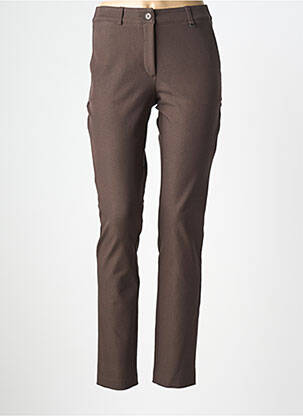 Pantalon slim talie elastică mărime normală maro DEVERNOIS femeie