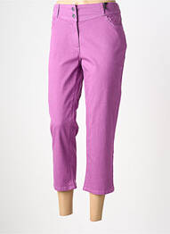 Pantalon trei sferturi țesătură poplin mărime normală violet JULIE GUERLANDE femme