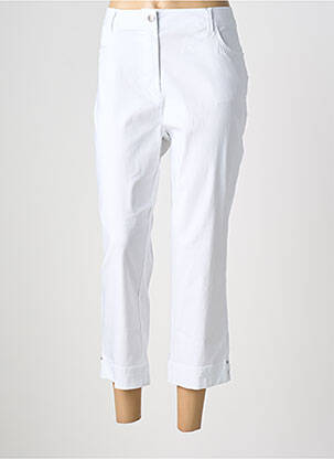 Pantalon 7/8 țesătură poplin mărime normală alb DIANE LAURY femeie
