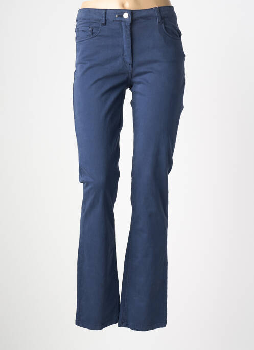Pantalon slim țesătură poplin mărime normală albastru JULIE GUERLANDE femme