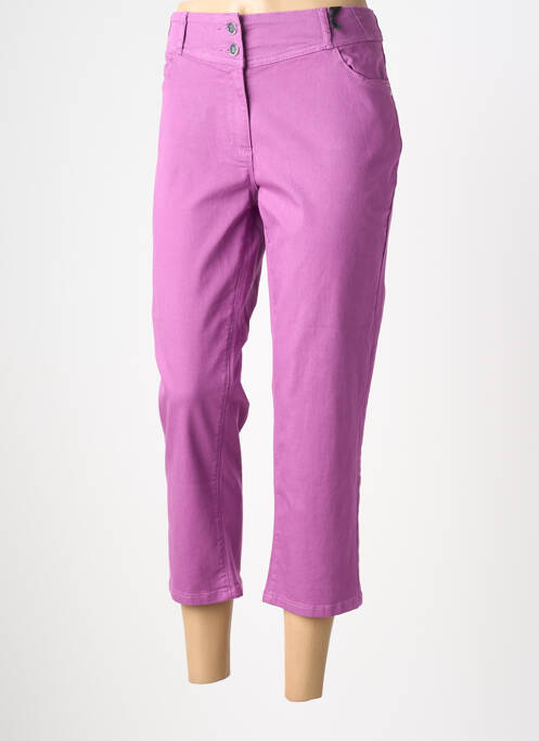 Pantalon trei sferturi țesătură poplin mărime normală violet JULIE GUERLANDE femme