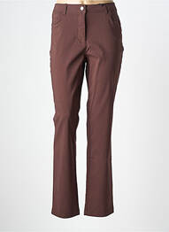 Pantalon slim țesătură poplin mărime normală maro JULIE GUERLANDE femme