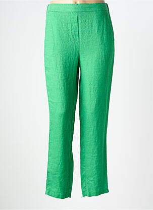 Pantalon slim talie elastică mărime normală verde DEVERNOIS femeie