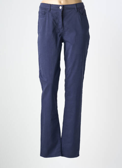 Pantalon slim țesătură poplin mărime normală albastru JULIE GUERLANDE femme