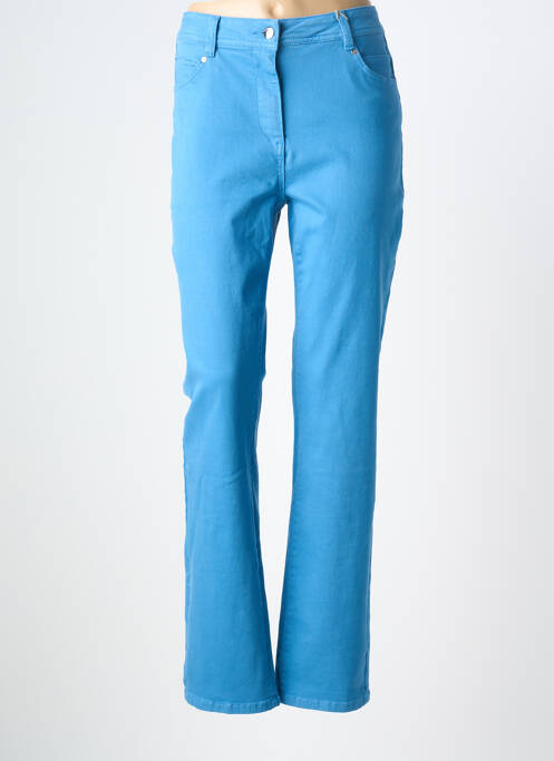 Pantalon slim țesătură poplin mărime normală albastru DIANE LAURY femme
