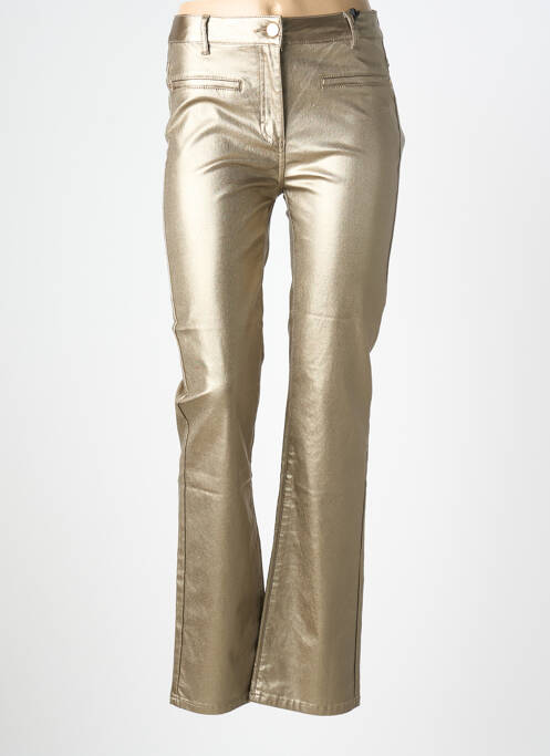 Pantalon drept elasticitate talie înaltă auriu JULIE GUERLANDE femme