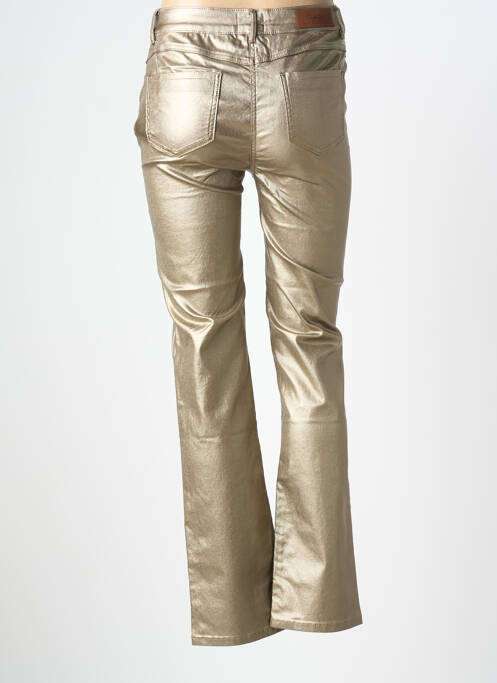Pantalon drept elasticitate talie înaltă auriu JULIE GUERLANDE femme