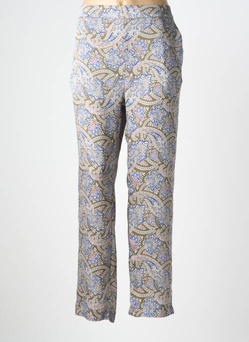 Pantalon drept talie elastică mărime normală verde DEVERNOIS femme