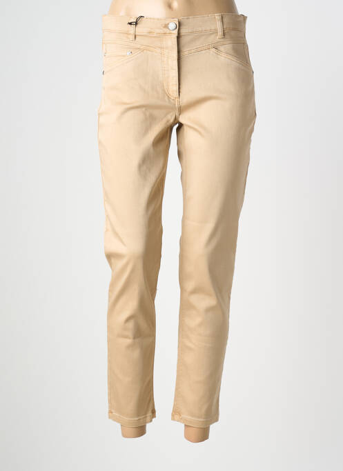 Pantalon slim țesătură poplin mărime normală bej BETTY BARCLAY femme