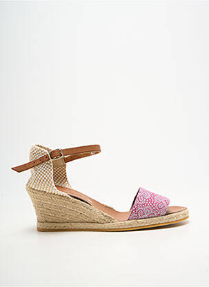 Espadrile țesătură satinată toc de 7 la 9 cm roz BELLA STORIA femeie