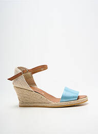 Espadrile închidere cu bride toc de 4 la 6 cm albastru BELLA STORIA femme