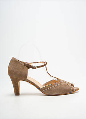 Sandale/pantofi decupați toc cui. toc de 4 la 6 cm maro ANDREA DAPHANE femme