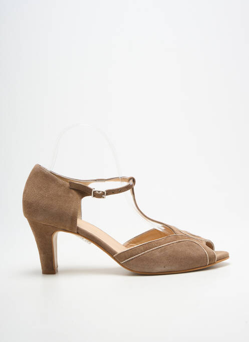 Sandale/pantofi decupați toc cui. toc de 4 la 6 cm maro ANDREA DAPHANE femme