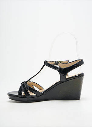 Sandale/pantofi decupați material neted toc de 7 la 9 cm negru BELLA STORIA femeie