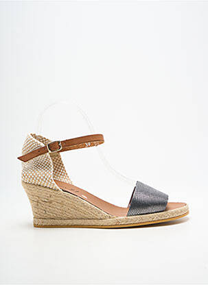 Espadrile închidere cu bride toc de 4 la 6 cm negru THIERRY 21 femeie