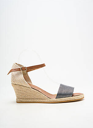 Espadrile închidere cu bride toc de 7 la 9 cm argintiu BELLA STORIA femeie