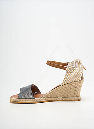 Espadrile închidere cu bride toc de 7 la 9 cm argintiu BELLA STORIA femeie