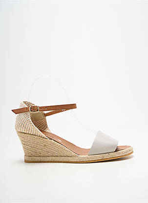 Espadrile închidere cu bride toc de 4 la 6 cm gri BELLA STORIA femeie